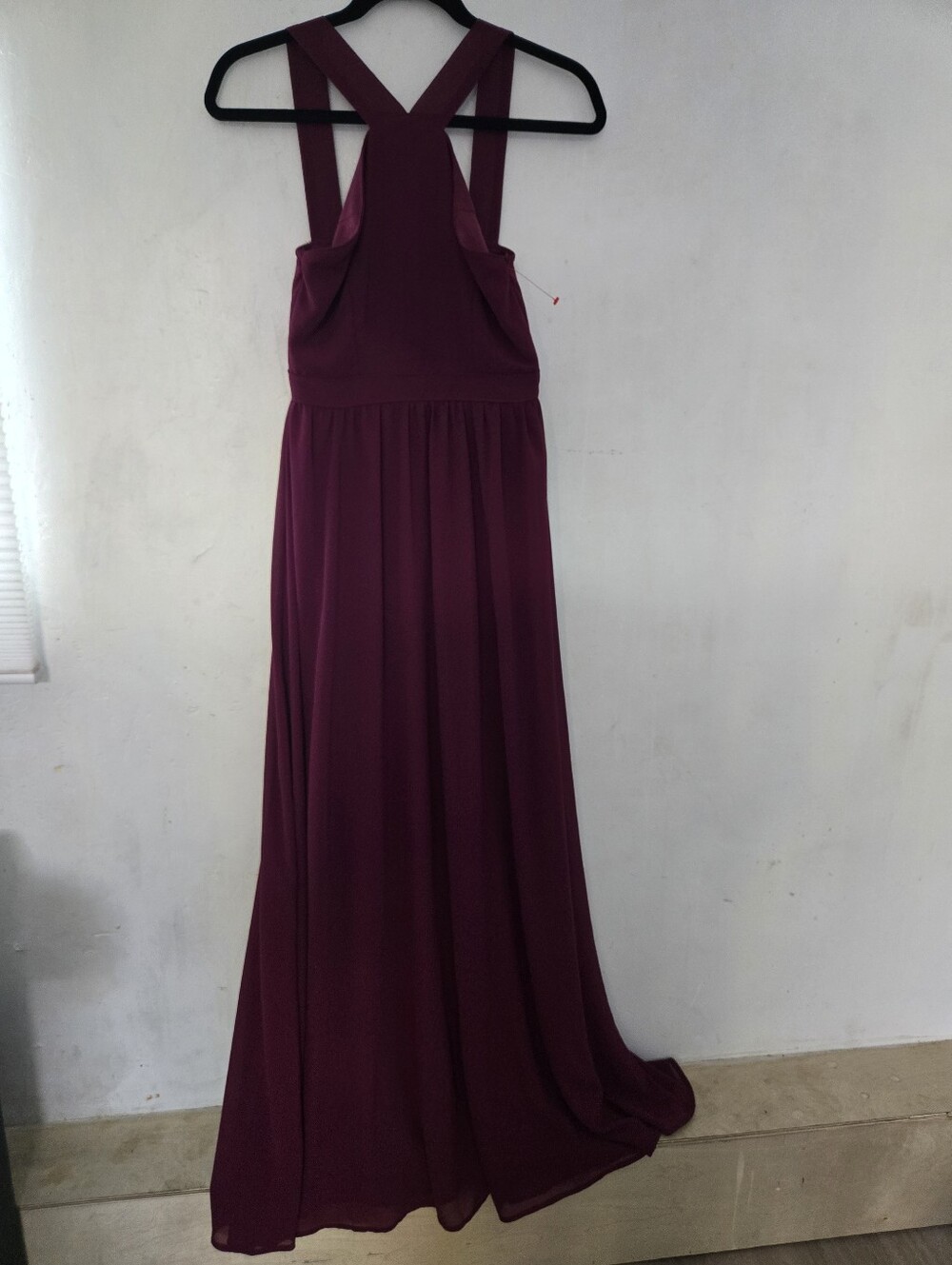 Lulus Wine Burgundy Crossback Maxi Dress